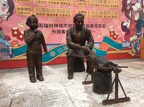 茶马花街铸铜雕塑案例